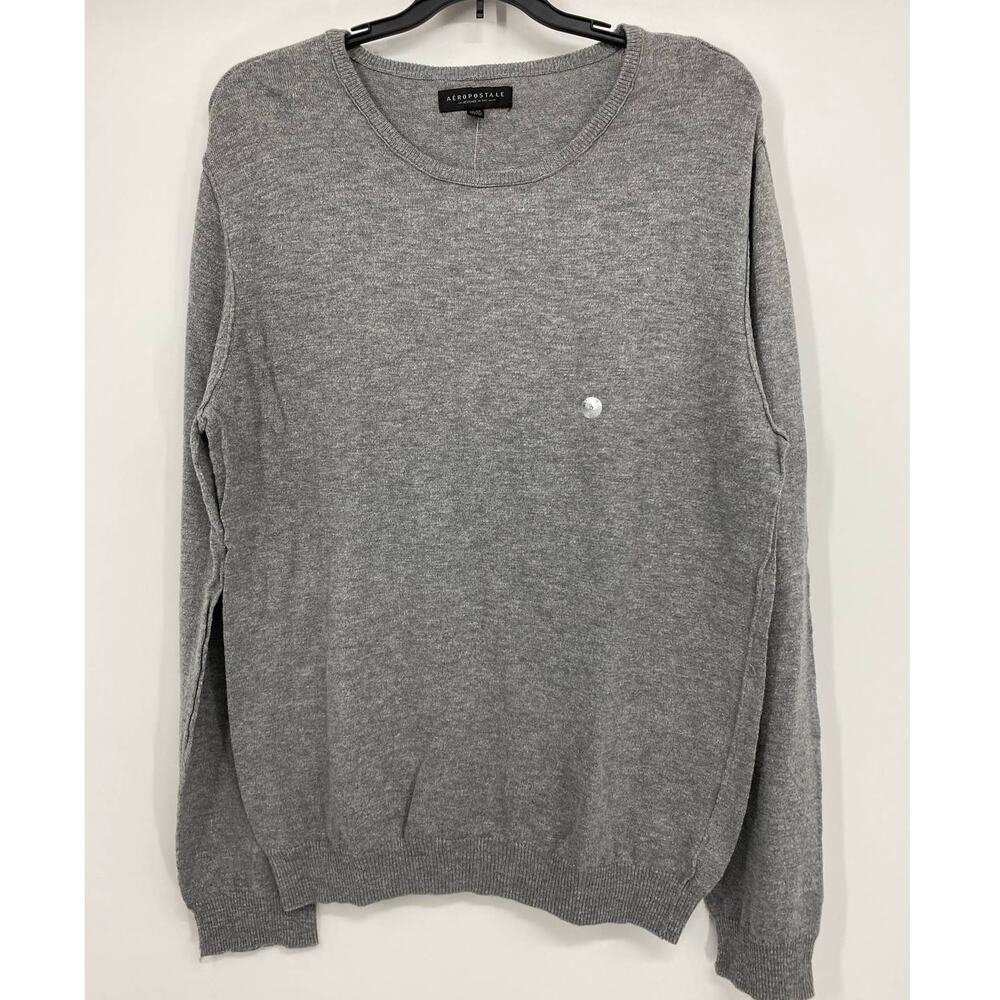 Aeropostale Mens Gray Crewneck Long Sleeve Sweater Top NEW Size XL